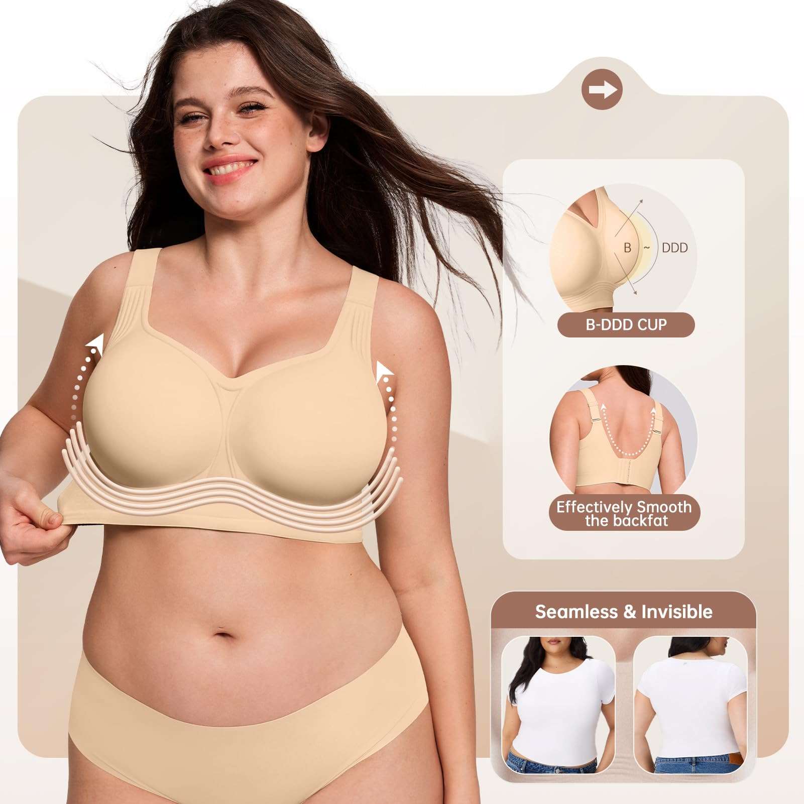 Plus Size Wireless Bra for Wom - đánh giá và giá Underwire Bra Padded